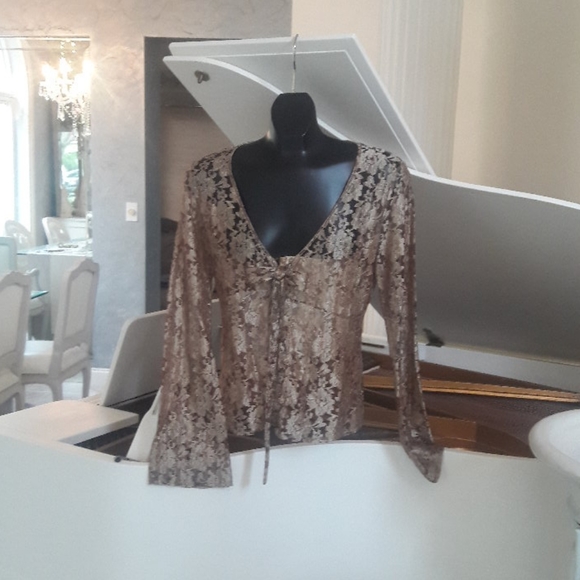 Gold lace blouse